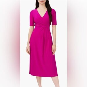 Chaus Fuchsia Midi Wrap Dress